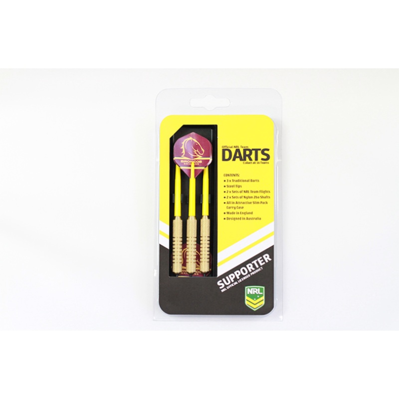 Brisbane Broncos NRL Team 3x Darts Set with Case