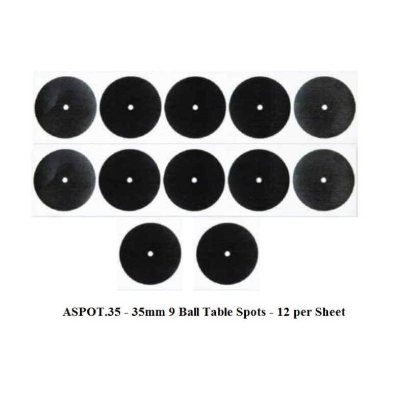 Pool Table Spots 35mm – 12 Per Sheet