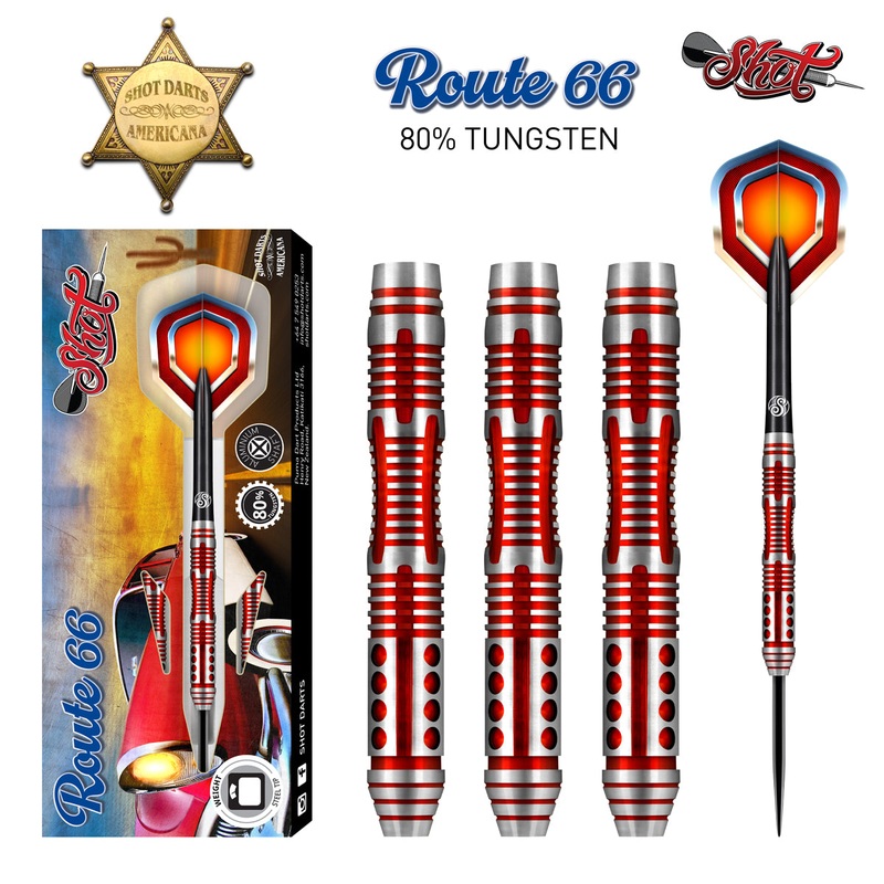 Shot – Americana Route 66 80% Tungsten Steel Tip Darts