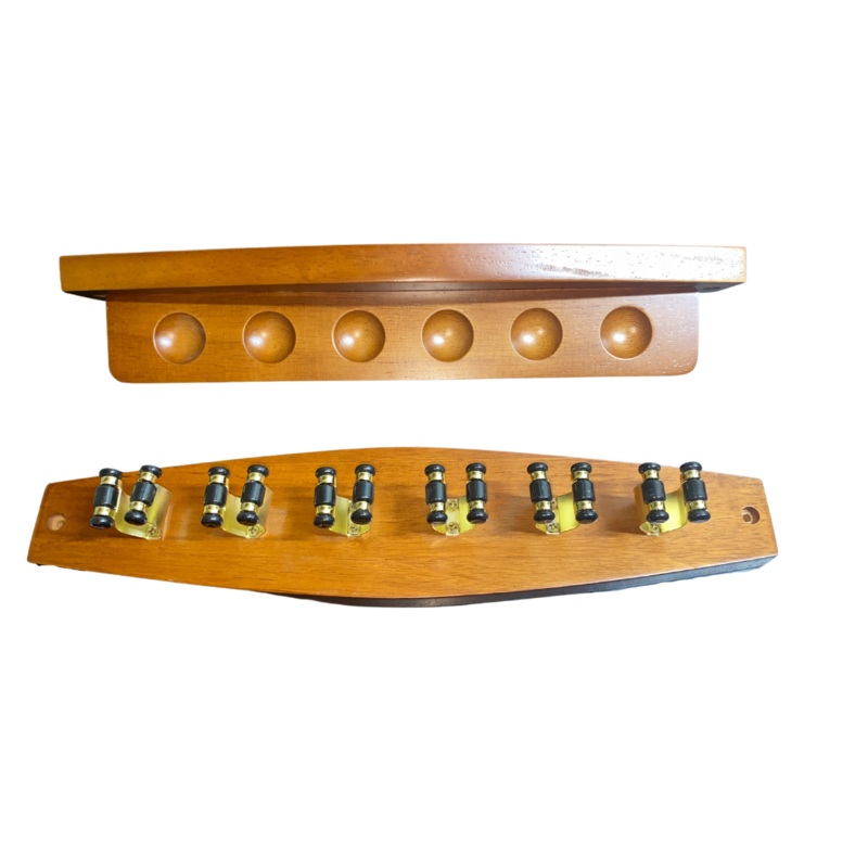 Teak Wood Cue Rack – Brass or Chrome Fittings
