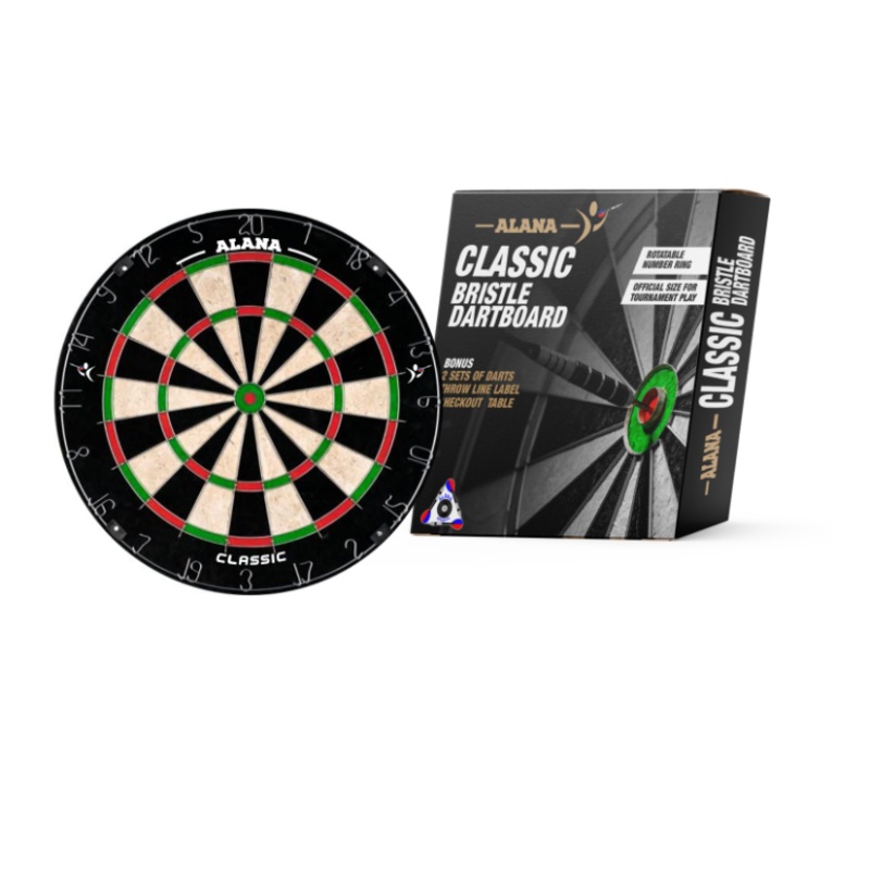 Alana Classic Dartboard with 2 Sets of Darts Included