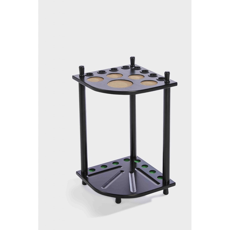 Corner Cue Stand Gloss Finish Cork Inserts Black