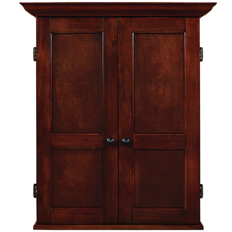 Solid Wood Dartboard Square Cabinet – English Tudor
