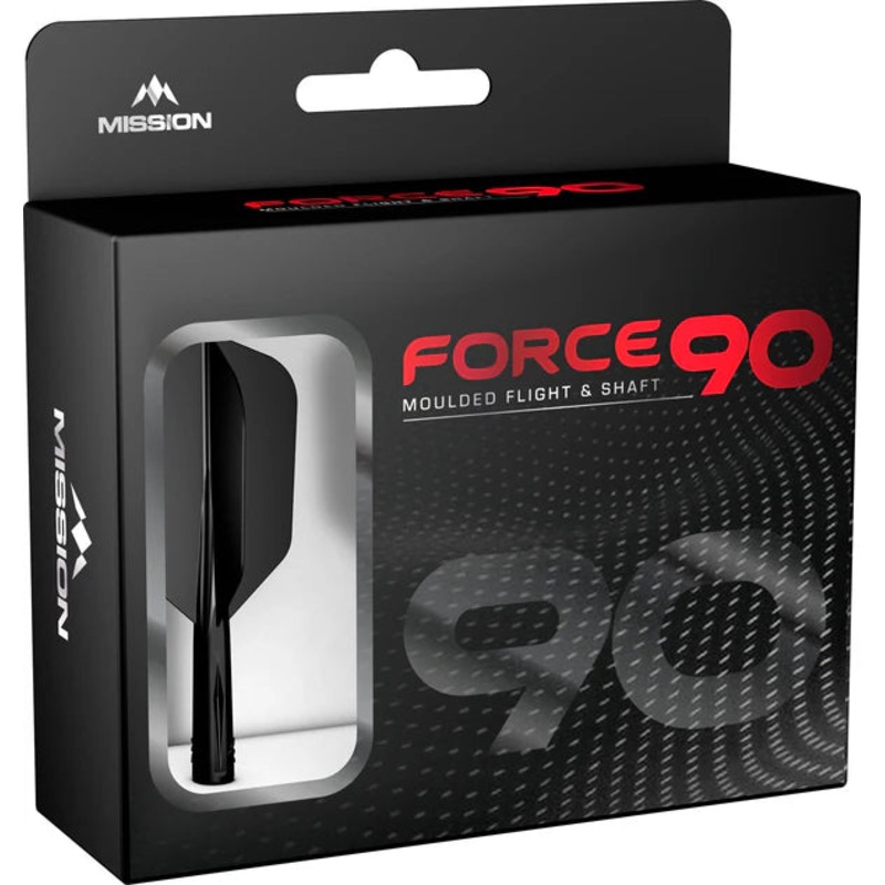 Mission Force 90 – New Moulded Flight & Shaft System – Black – Slim Medium