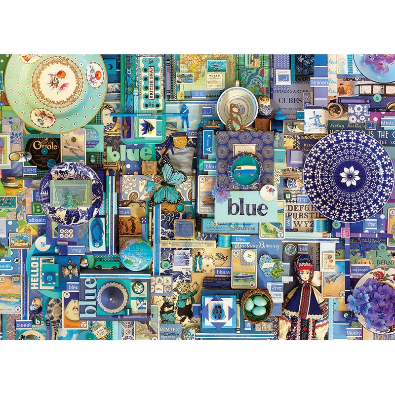 Cobble Hill – Rainbow Theme: Blue – 1,000 pcs Jigsaw Puzzle