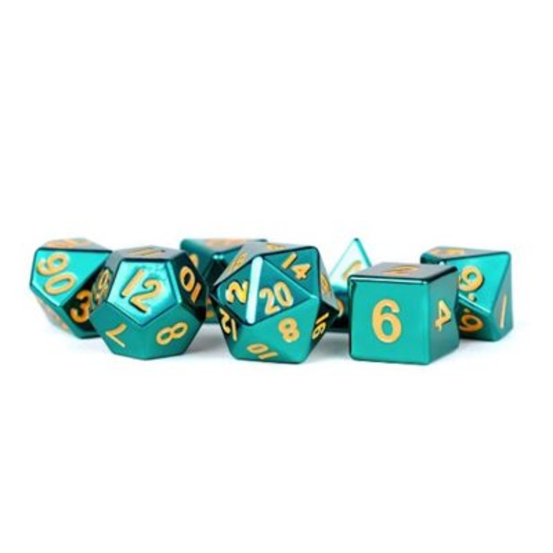 Metal Dice: 7pc 16mm Turquoise