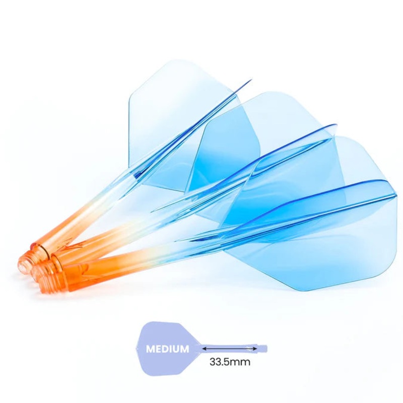 Caliburn SUP Flights – Moulded Flight & Shaft – Standard No6 – Two Tone Medium Orange and Blue