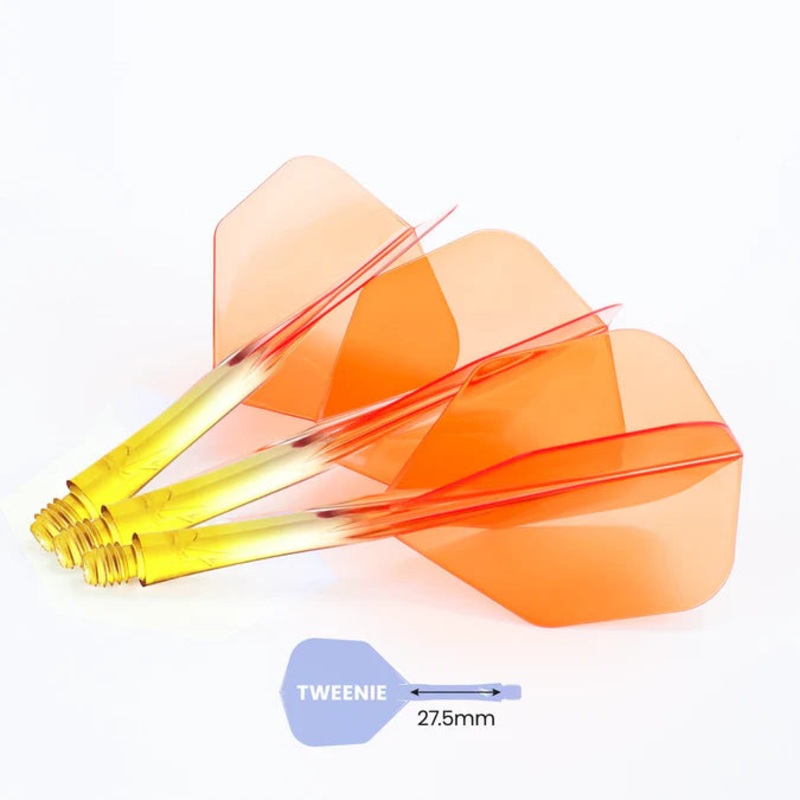 Caliburn SUP Flights – Moulded Flight & Shaft – Standard No6 – Two Tone Tweenie Yellow and Orange