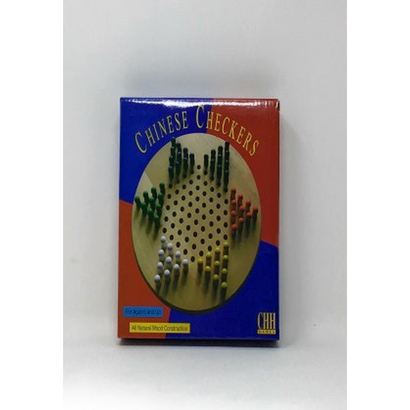 Chinese Checkers Game – 7″ WOOD BOARD ( 6 CLR PEGS)