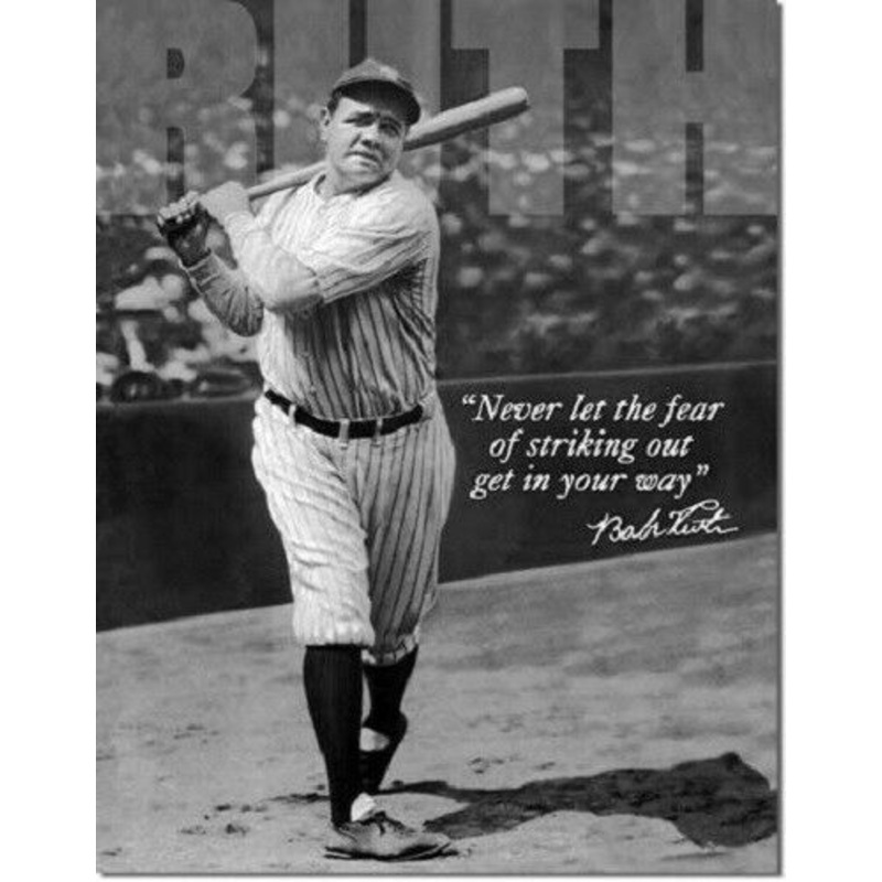 Babe Ruth – No Fear Retro Vintage Tin Sign