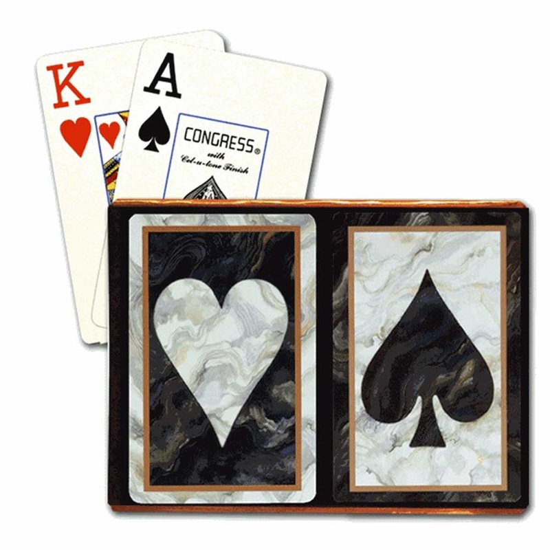 Playing Cards: Black Marble (2 Sets) – Congress