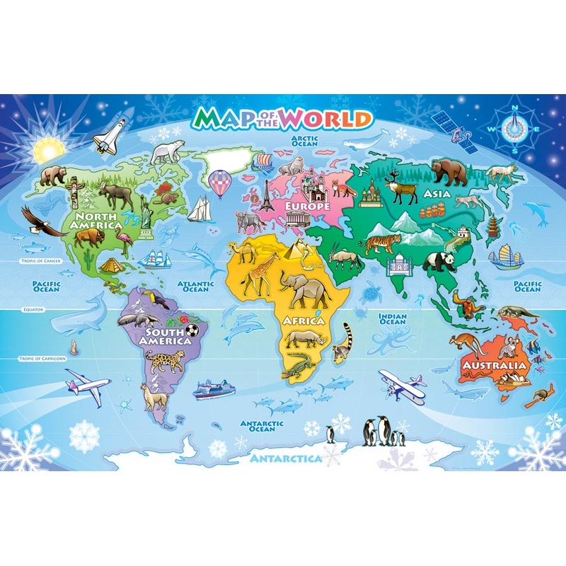 Cobble Hill – Floor Puzzles: Map of the World