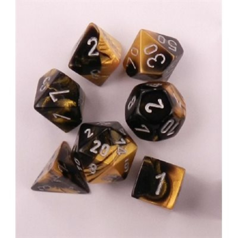 Gemini 7 Die Set Black/Gold- Chessex