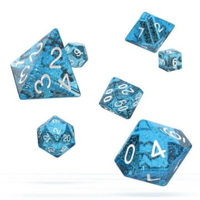 OAKIE DOAKIE RPG SPECKLED 7 DIE SET – LT BLUE