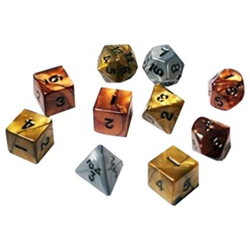 Olympic Medal Colours Polyhedral Dice 10 Piece Set – Koplow