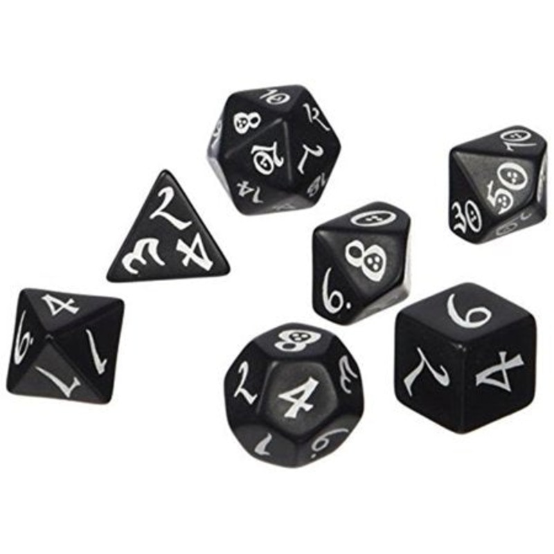Q-Workshop Classic RPG Dice Set (7) Black/White D&D