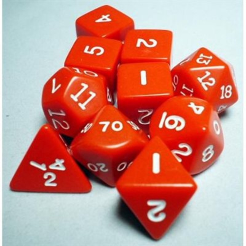 Red/White Polyhedral Dice 10 Piece Set – Koplow