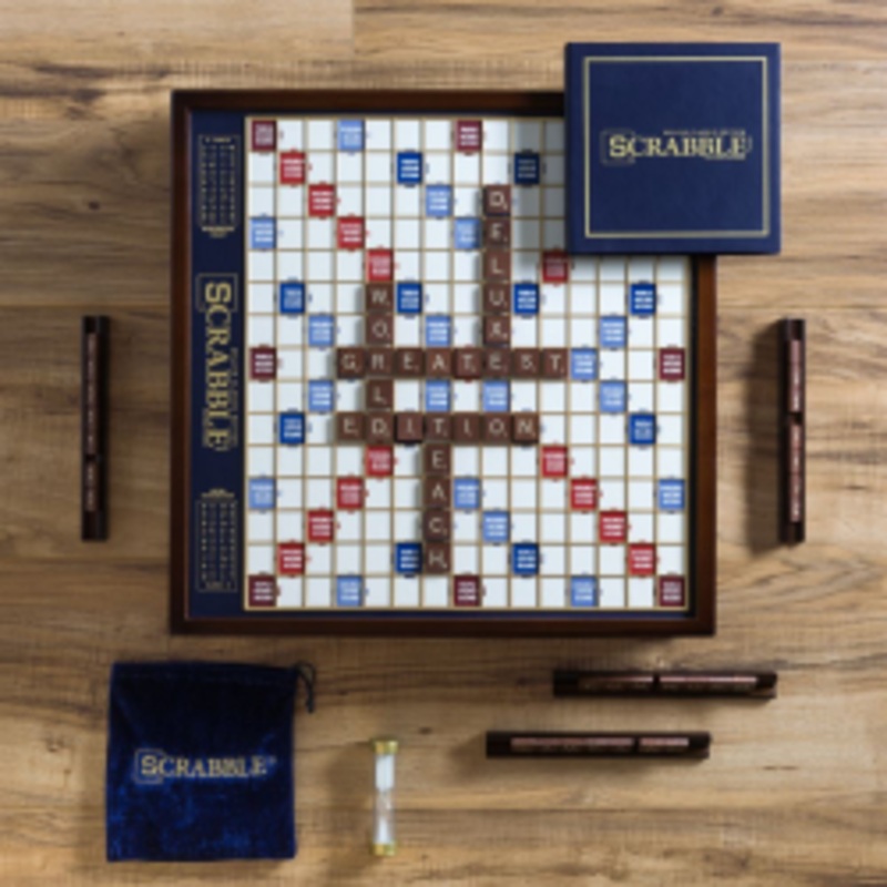 Scrabble Deluxe Wooden Edition with Rotating Game Board