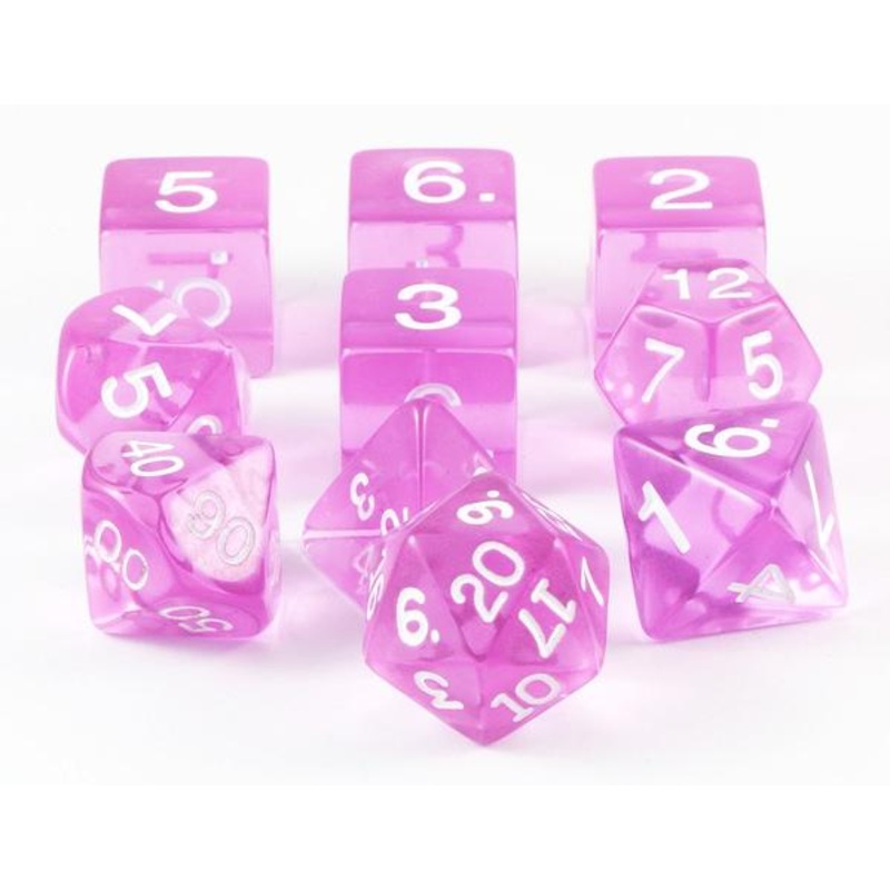 Translucent: 10Pc Purple / White