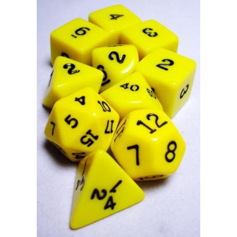 Yellow/Black Polyhedral Dice 10 Piece Set – Koplow