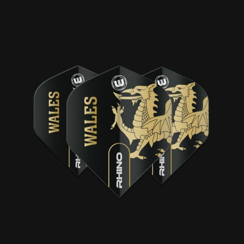 Winmau Rhino Black and Gold Wales Flights