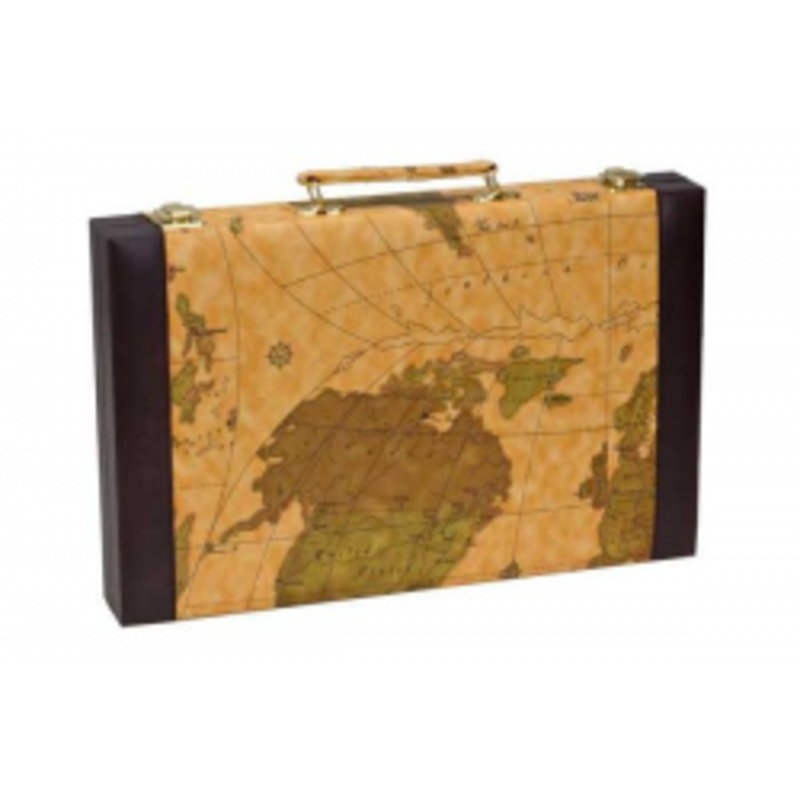 15″ Vinyl Case Backgammon  (Old Map Design)