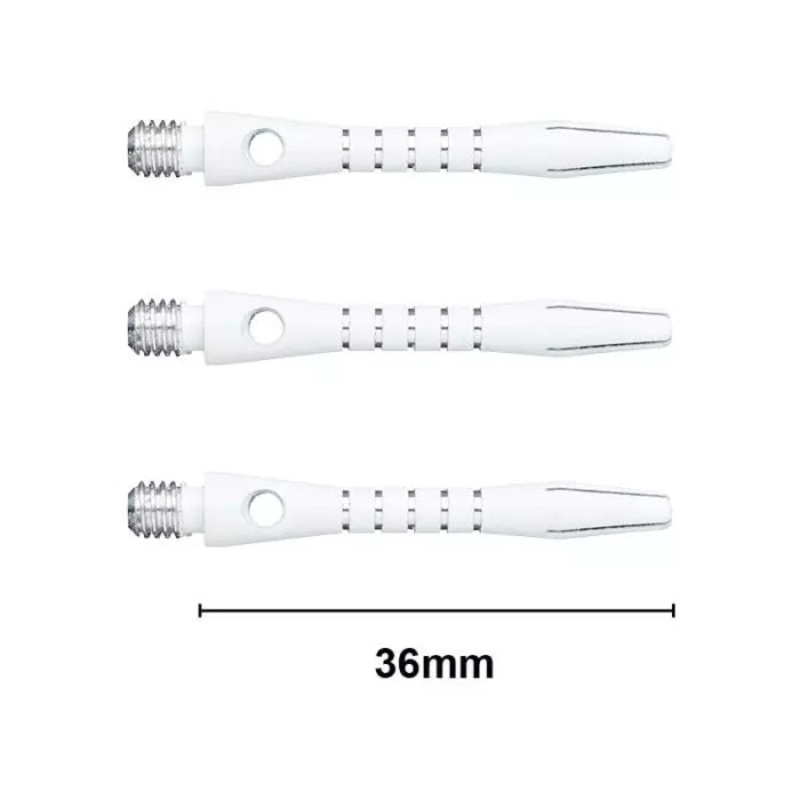 DRX-Coated Aluminium White Re-Grooved Short 36mm Shafts