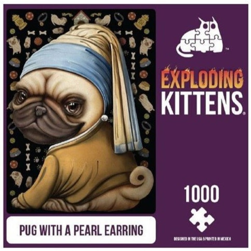 PUG WITH A PEARL EARRING 500 PIECE PUZZLE