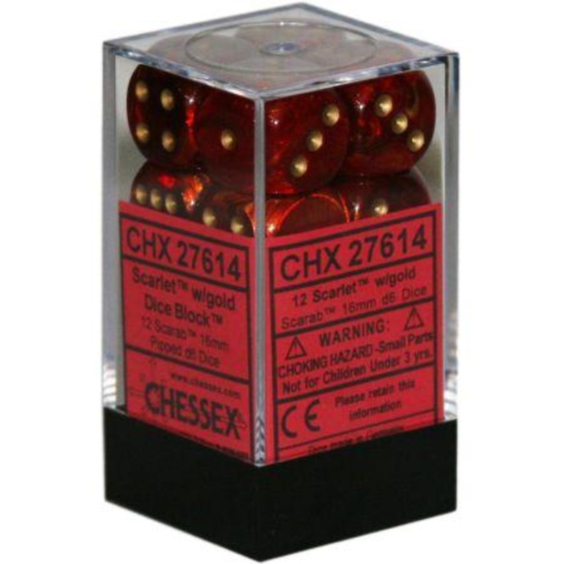 SCARAB 12D6 SCARLET/GOLD 16MM