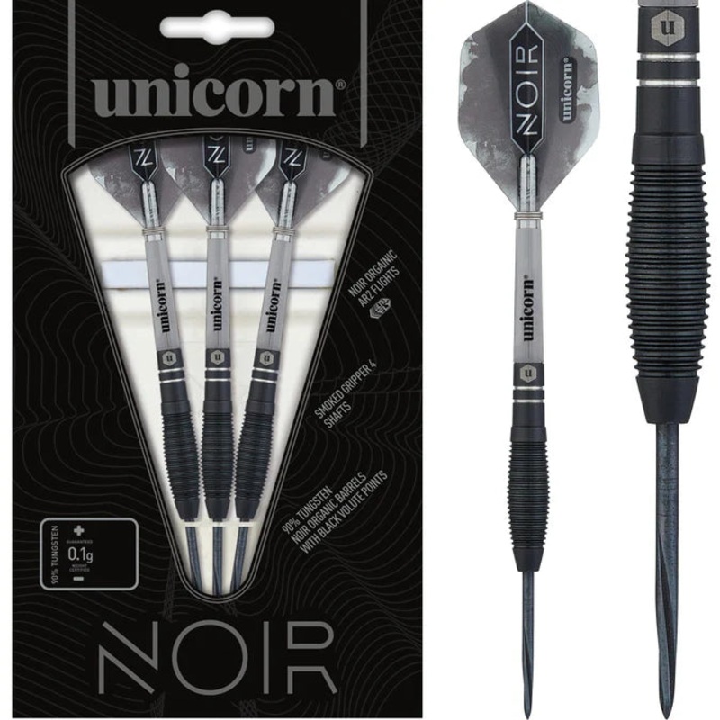 Unicorn Noir Darts – Style 1 – Steel Tip – Black – Bomb Design 23g