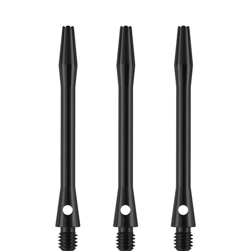 Designa Aluminium Shafts – Metal Dart Stems – Black-Medium