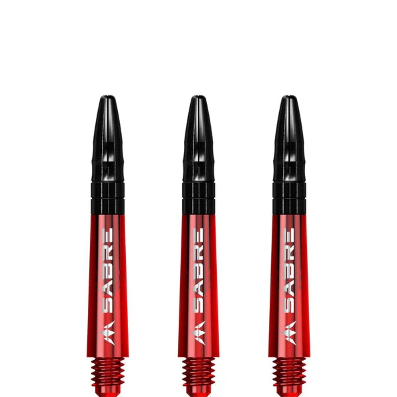 Mission Sabre Shafts – Polycarbonate Dart Stems – Red – Black Top-Short