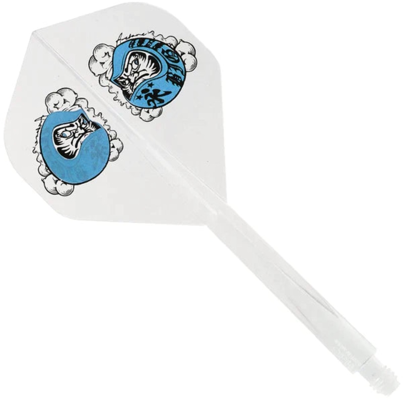 Condor AXE Dart Flights – Standard – Daruma Baby – Clear X Blue-Short