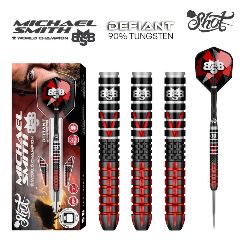 Shot Michael Smith Defiant 25g 90% Tungtsen Darts
