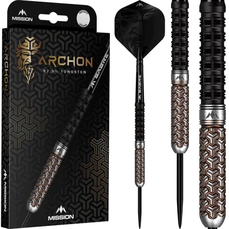 Mission Archon Darts – Steel Tip – 97.5% – Black & Bronze PVD 26g
