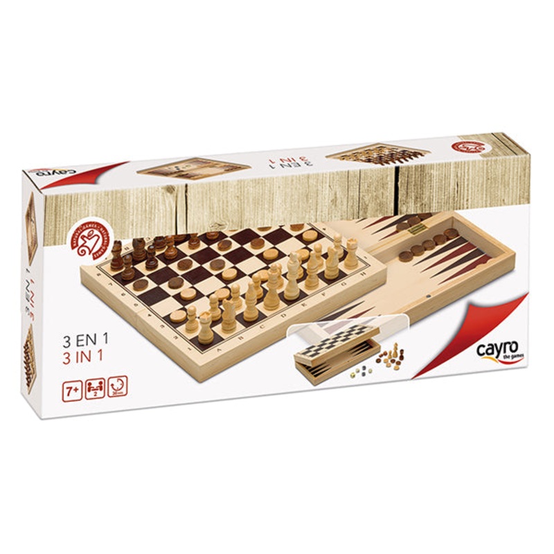 3 in 1 Chess – Chess, Checkers and Backgammon