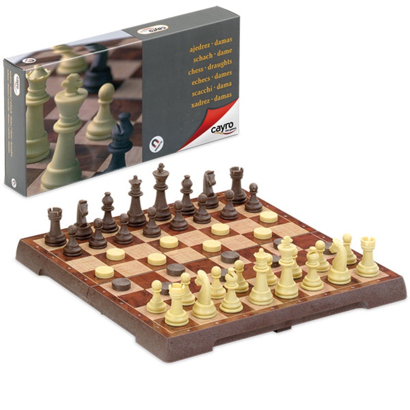 Chess: Magnetic Chess & Draught Set Medium – Cayro