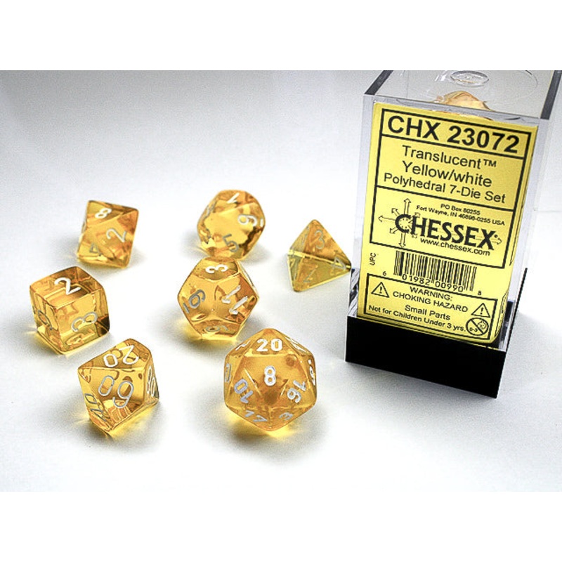 TRANSLUCENT 7-DIE SET YELLOW W/WHITE
