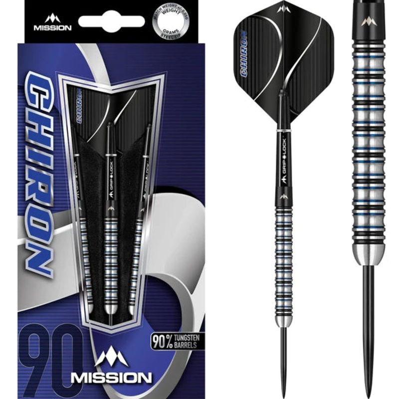 Mission Chiron Darts – Steel Tip – M1 – Electro Black & Blue 26g