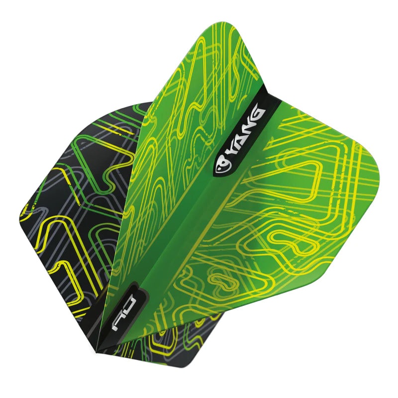 Yellow and Green Yin Yang Dart Flights
