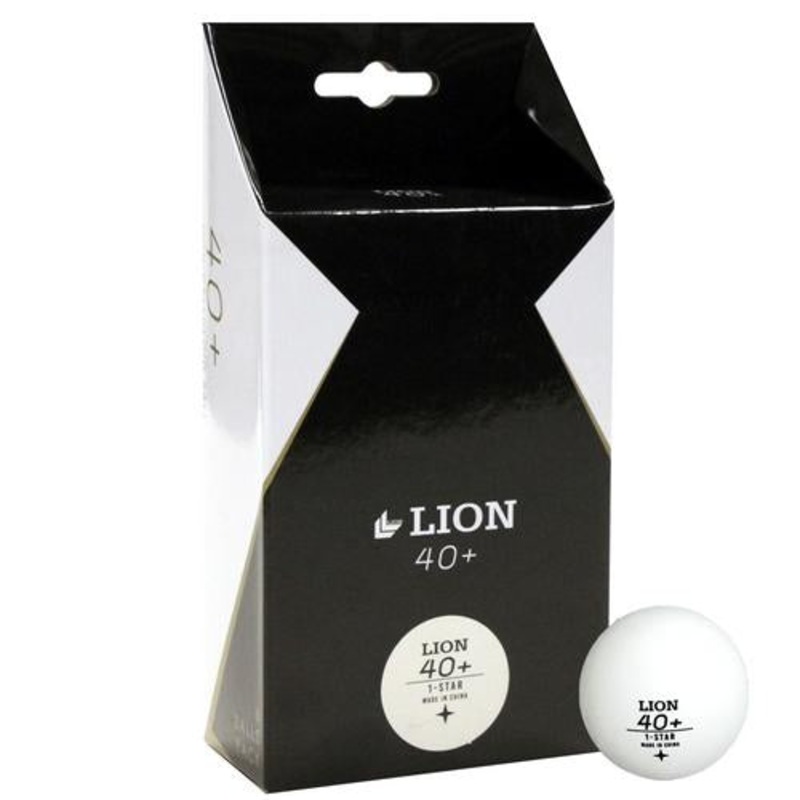 Lion Table Tennis Balls 40mm 1 Star White