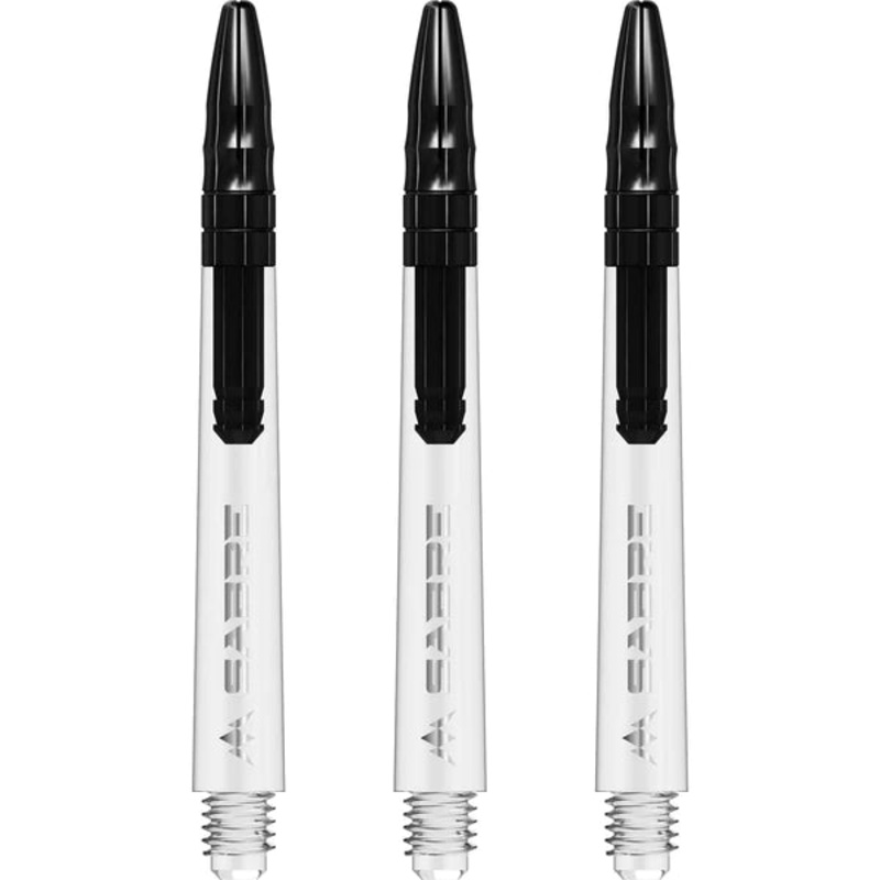 Mission Sabre Shafts – Polycarbonate Dart Stems – Clear – Black Top-Medium