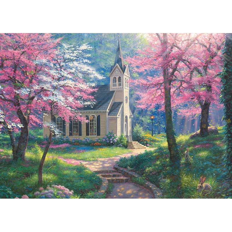 Cherry Blossom Chapel (tray) | 35 Piece Jigsaw Tray