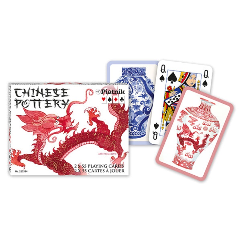Piatnik – Chinese Pottery 2 Pack of Playing Cards