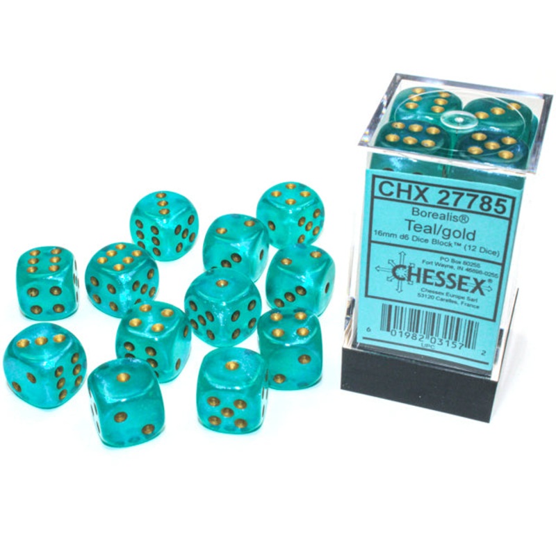 BOREALIS 12D6 TEAL/GOLD 16MM LUMINARY