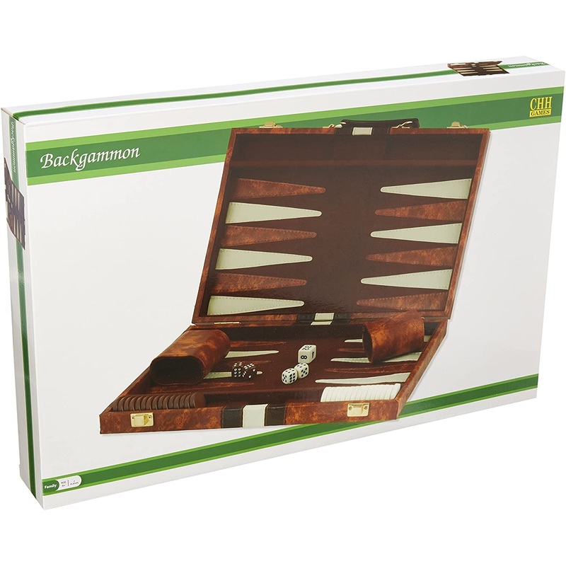 Backgammon: 18″ Brown/Tan Backgammon Set – CHH