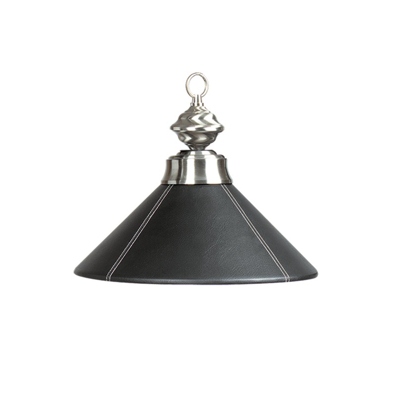 14″ LTHR BLK SINGLE PENDANT