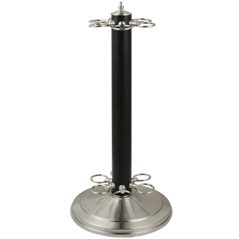 24″H POOL CUE HOLDER-LTHR BLK