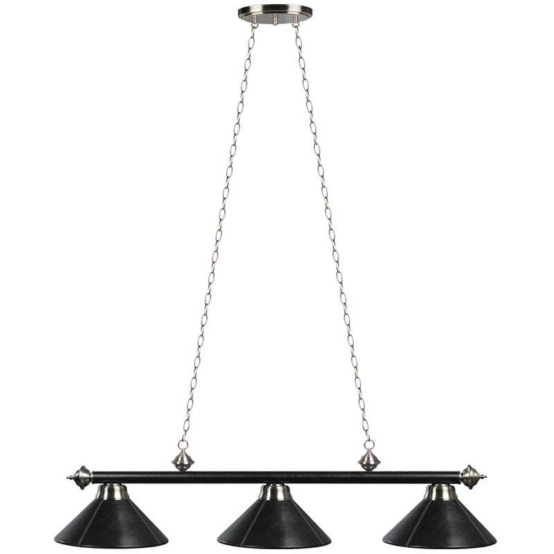 3 LT-54″ BILLIARD LIGHT-LEATHER/BLACK