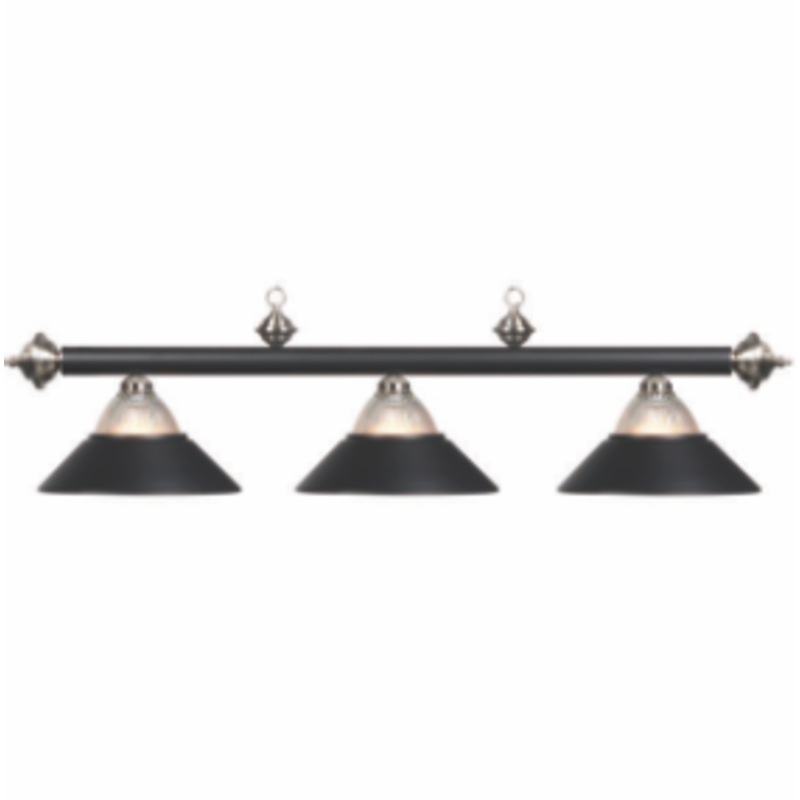 3 LT-54″ BILLIARD LIGHT-MATTE BLACK & STAINLESS